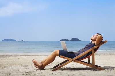 businessman on the beach