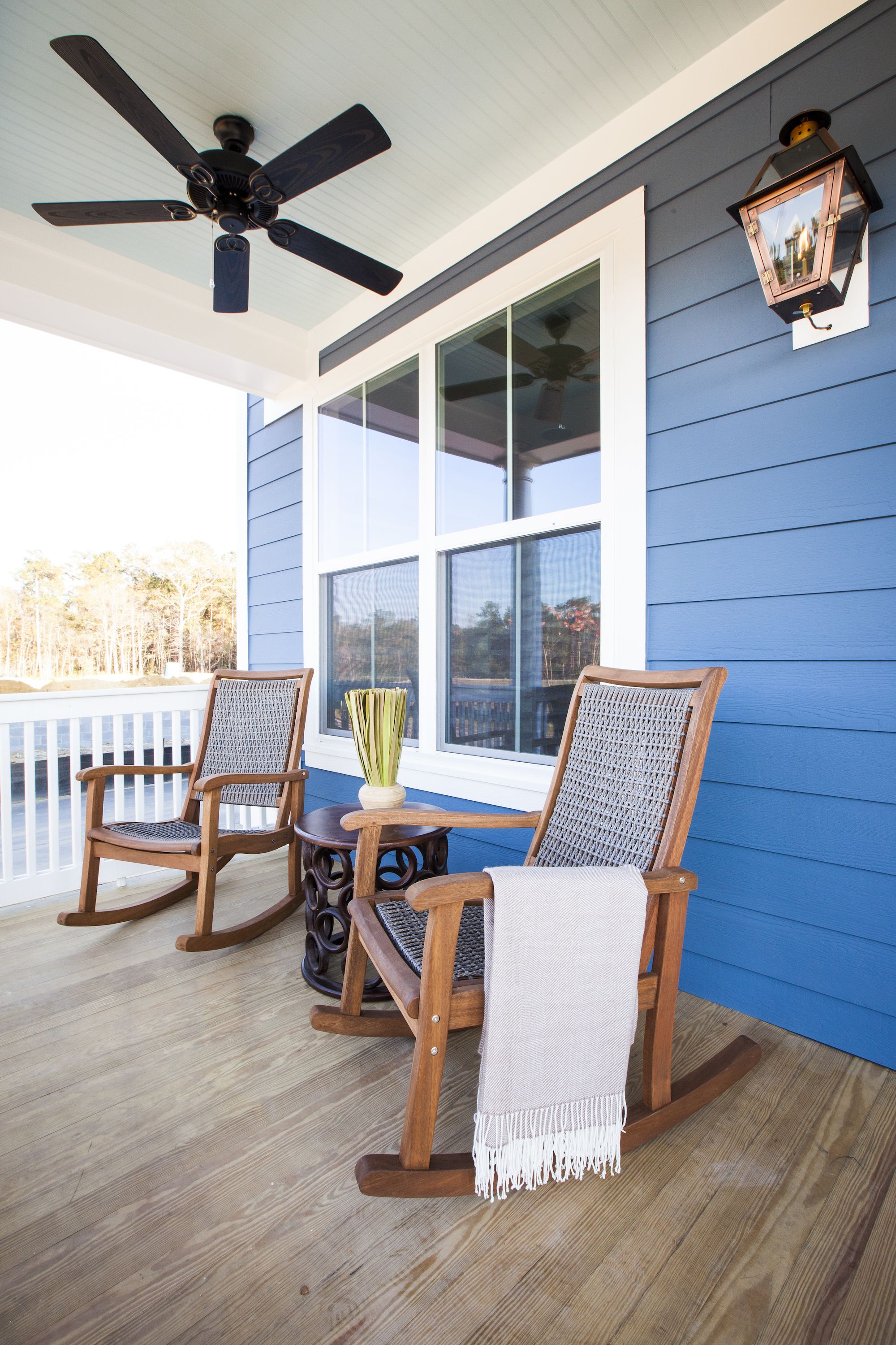 Porch of a new home in Crescent Homes development the Abbey